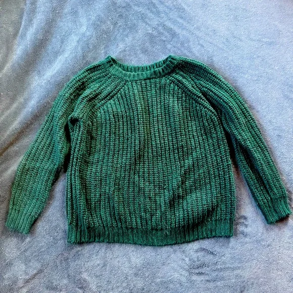 Dark teal green knit sweater size small - Picture 1 of 9